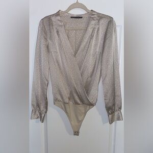 Abercrombie & Fitch Cream Patterned Bodysuit